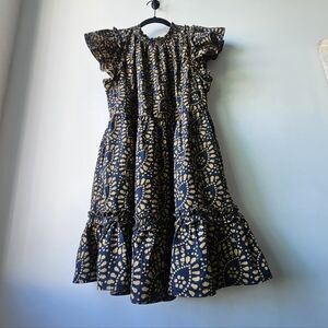 Caroline Constas Puff Ruffle Pouff Print Knee Length Dress